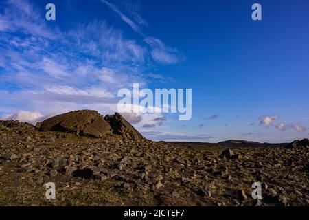 Fire n`Ice - Island live erlebt ! Eindrücke meiner Island-Reise im August 2019. Besuch der Riftzone Miðlina in Suðurnes im Südwesten. Stockfoto